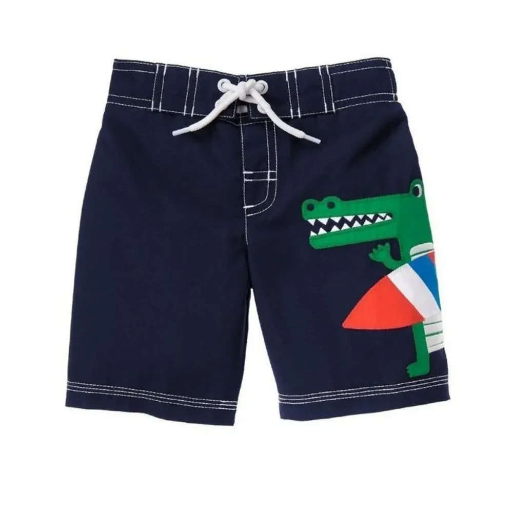 Gymboree | Blue Swim Shorts with Colorful Crocodile